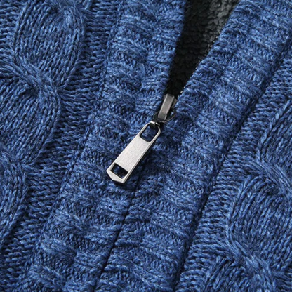 Cozy Men's Thick Fleece Knit Cardigan – Soft Warm Sweater