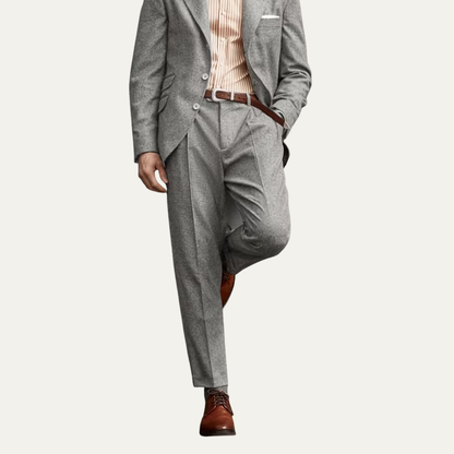 Slim Fit Grey Business Dress Pants for Men