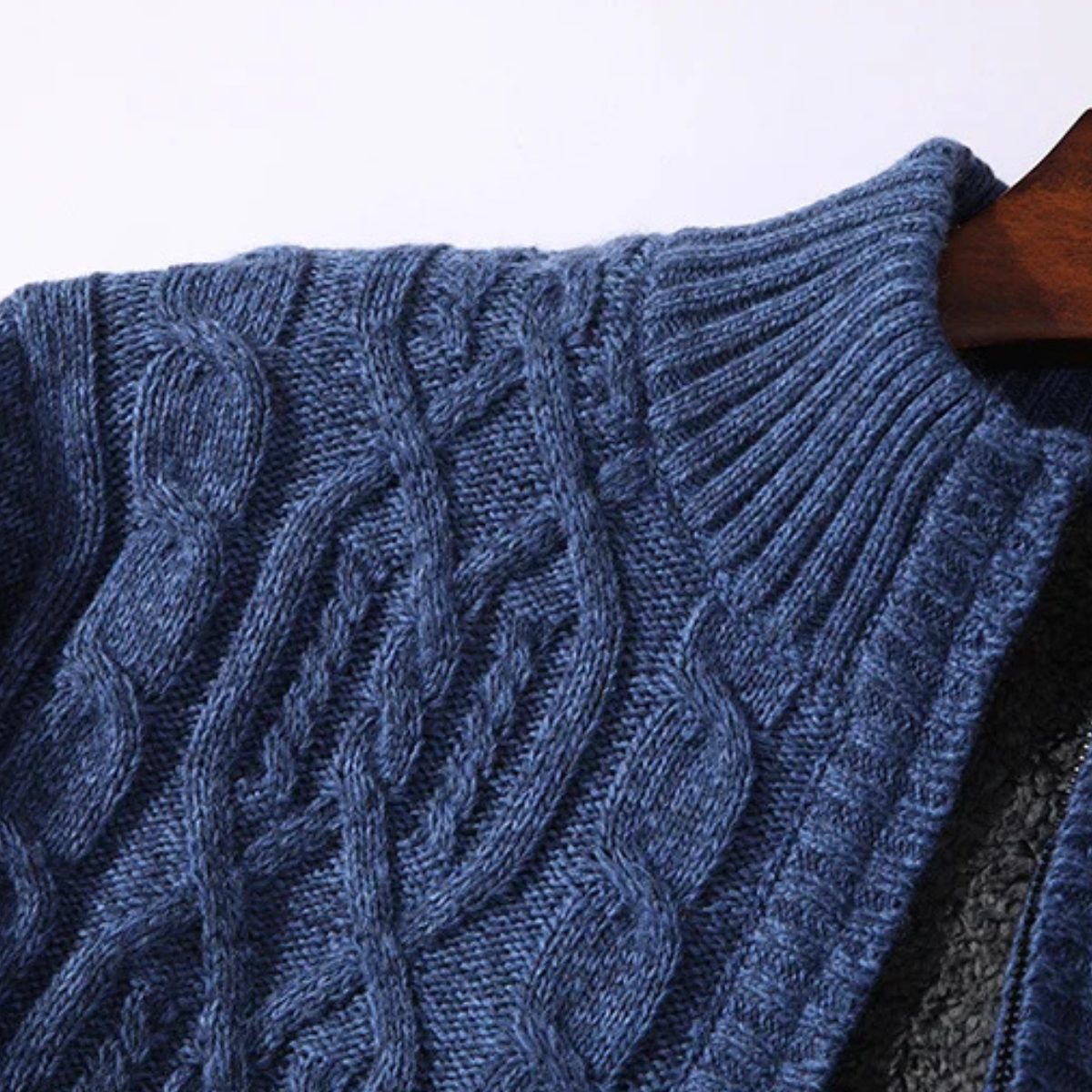 Cozy Men's Thick Fleece Knit Cardigan – Soft Warm Sweater