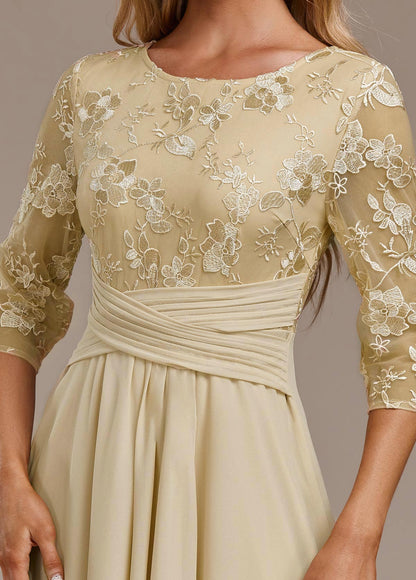 Elegant Floral Cap Sleeve Round Neck Dress