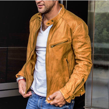 Stylish Water Resistant Mens Leather Jacket