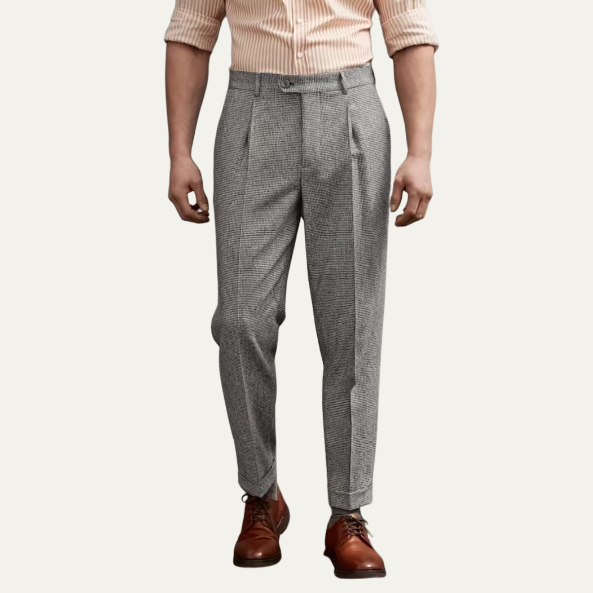 Slim Fit Grey Business Dress Pants for Men