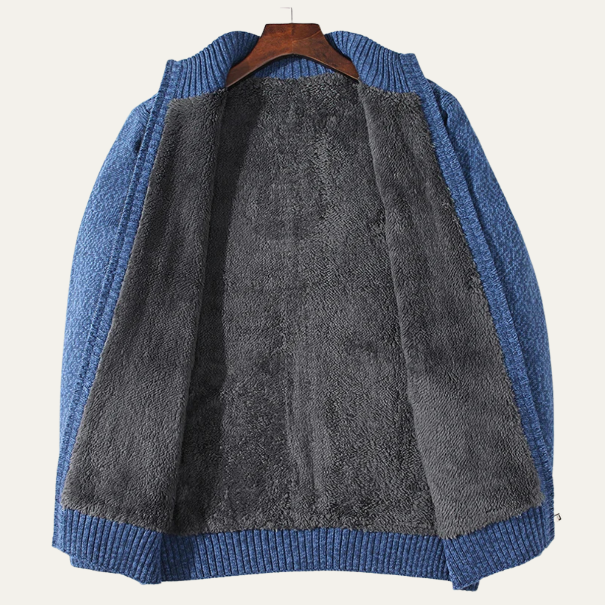 Cozy Men's Thick Fleece Knit Cardigan – Soft Warm Sweater