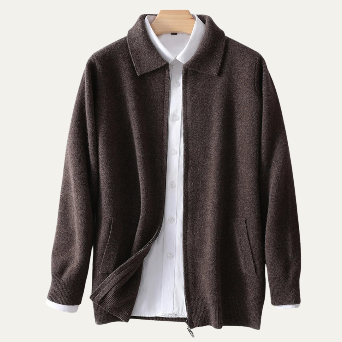 Premium Men's Cashmere Wool Cardigan Sweater