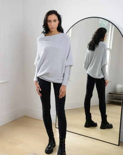 Feminine Knit Top with Bell Sleeve