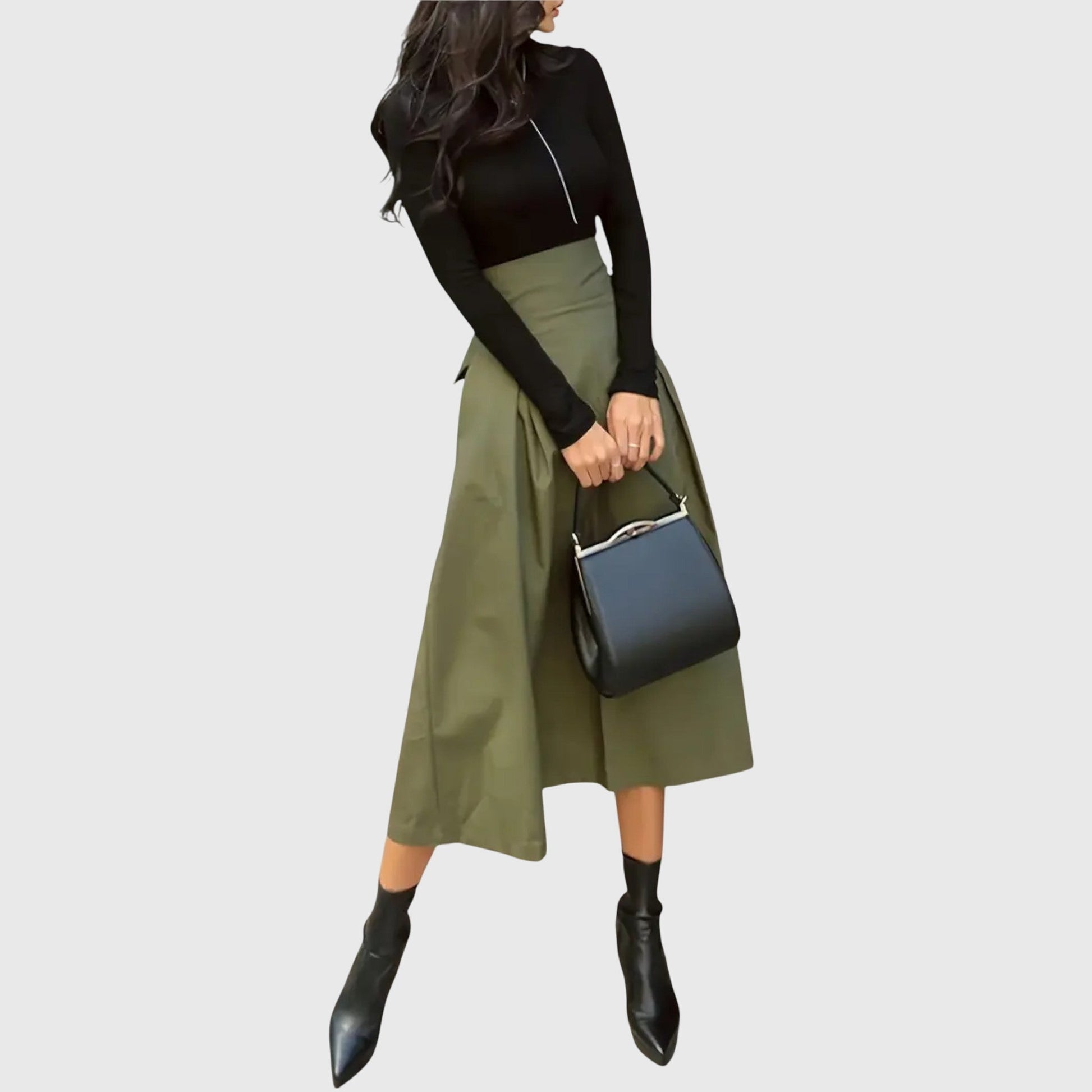 Elegant Casual Knee Length Skirt - Nocini