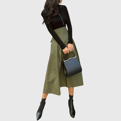 Elegant Casual Knee Length Skirt - Nocini