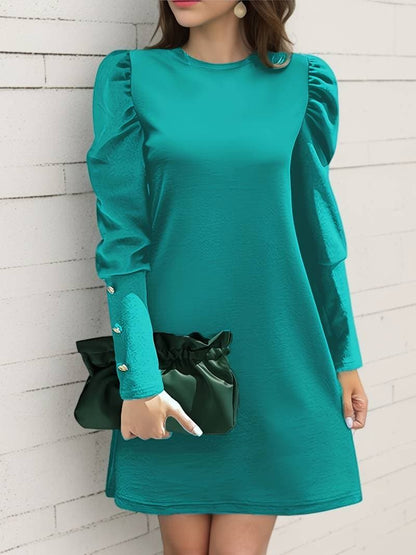 Women's Classic A-Line Dress with Buttons