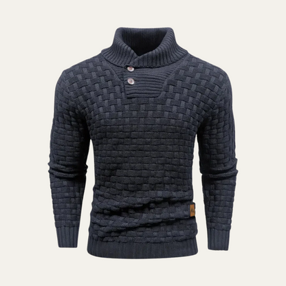 Thick Warm Crew Neck Button Sweater for Men