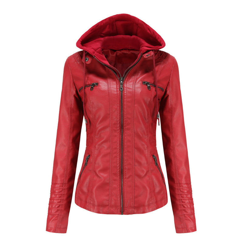 Slim Women's Summer Leather Jacket for Warm Weather