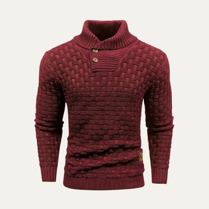 Thick Warm Crew Neck Button Sweater for Men