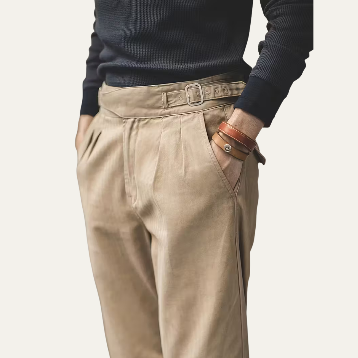 Comfortable Men's Straight Leg Khaki Dress Pants