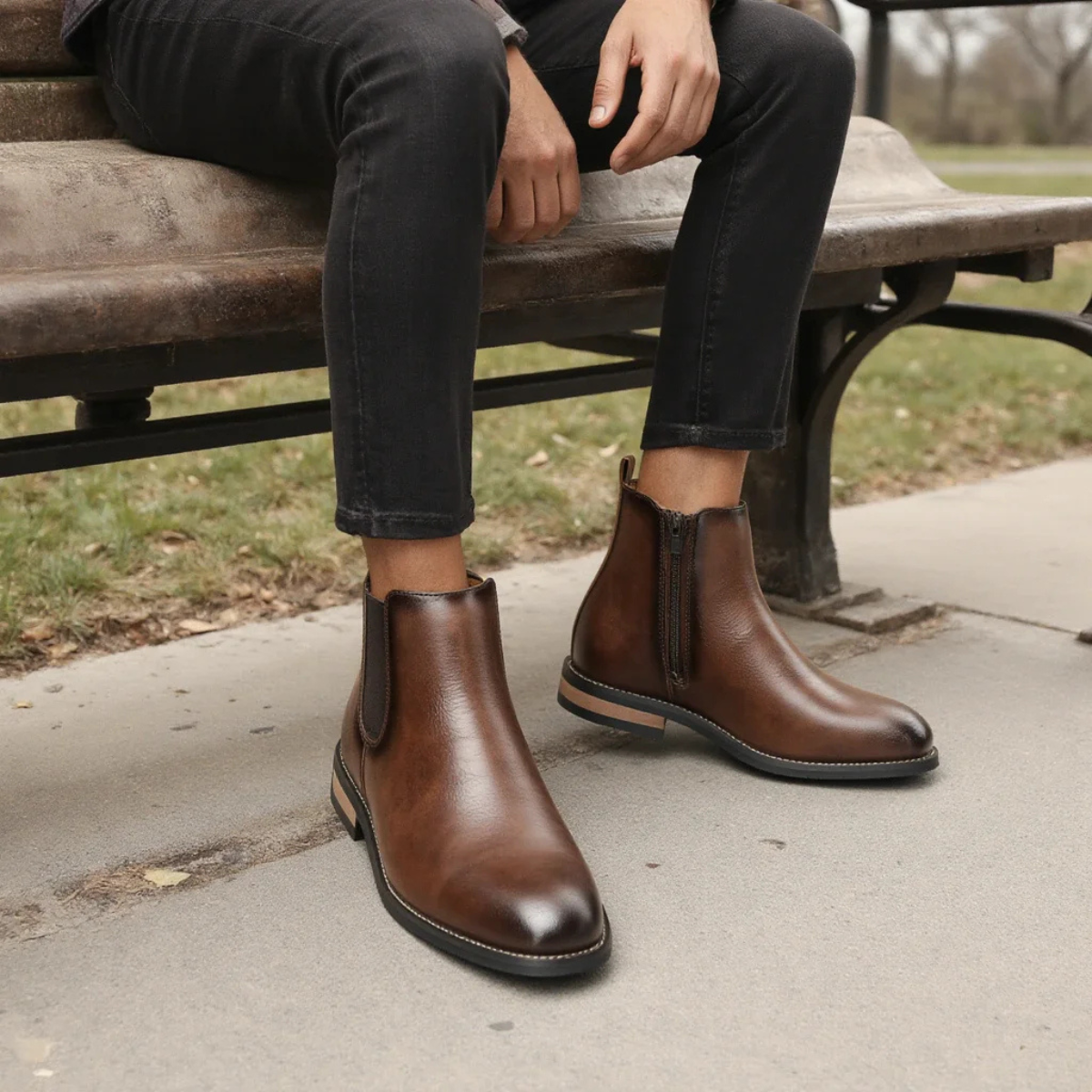 Stylish Men's Comfortable Leather Chelsea Boots