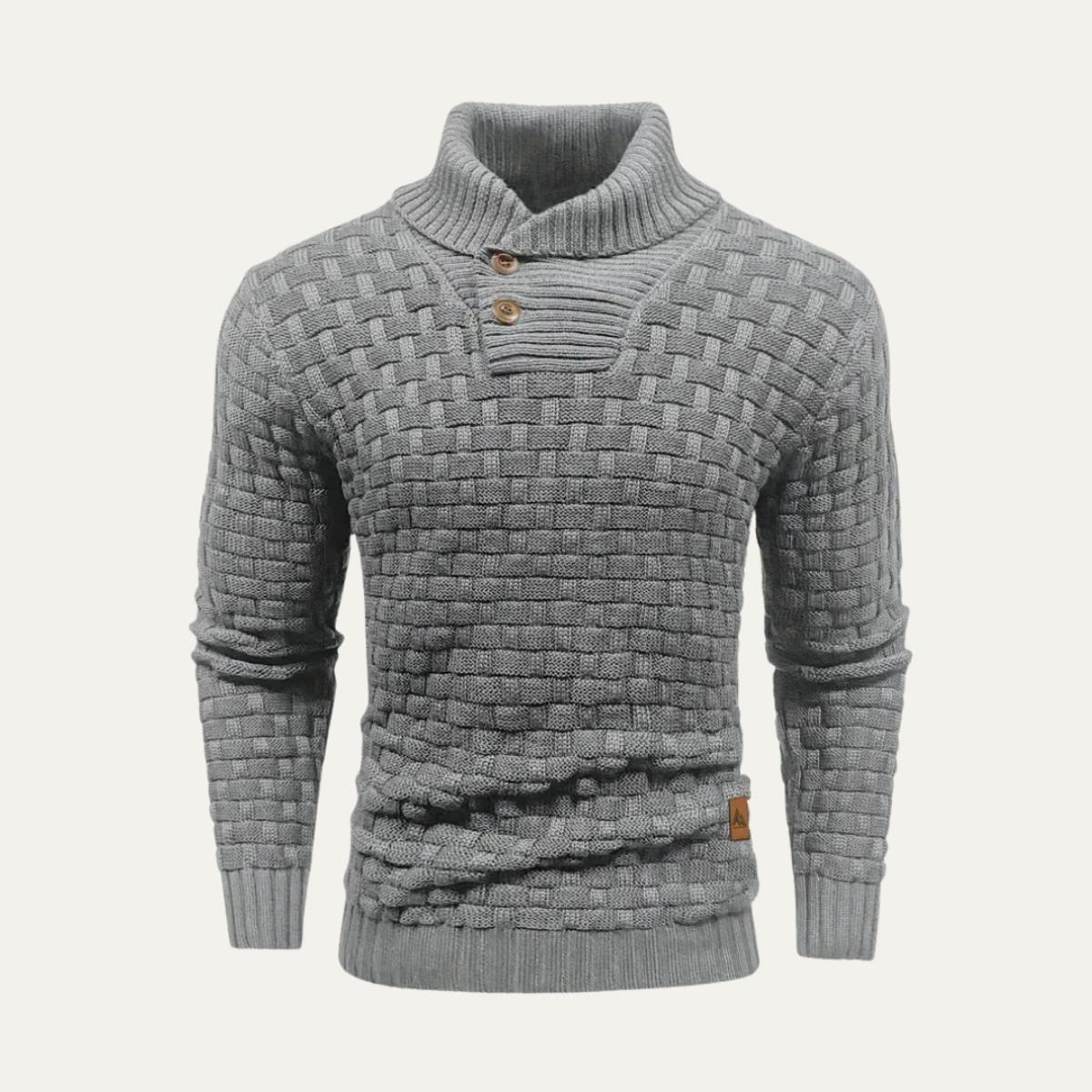 Thick Warm Crew Neck Button Sweater for Men
