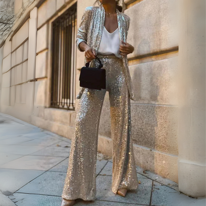Shiny Sweater Chic Party Wear