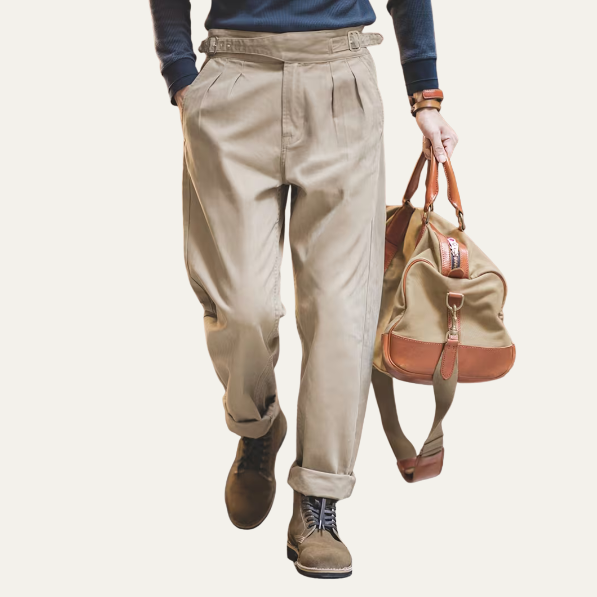 Comfortable Men's Straight Leg Khaki Dress Pants