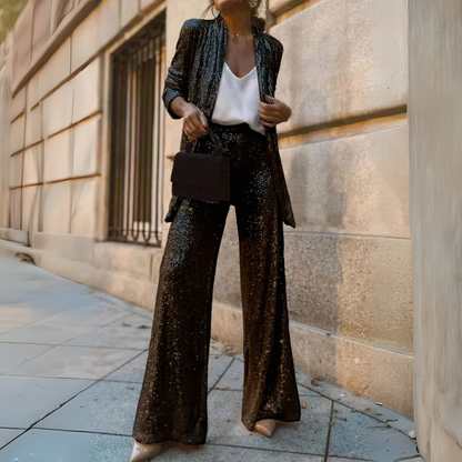Shiny Sweater Chic Party Wear - Olytrend