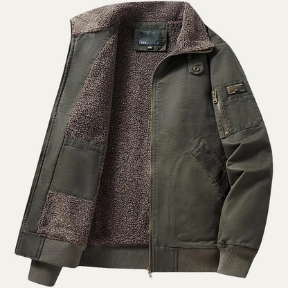 Warm Shearling Lined Men's Winter Bomber Coat