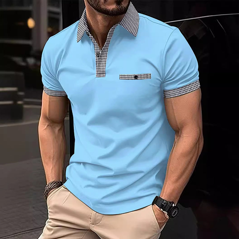 Casual Checkered Men's Polo Shirt