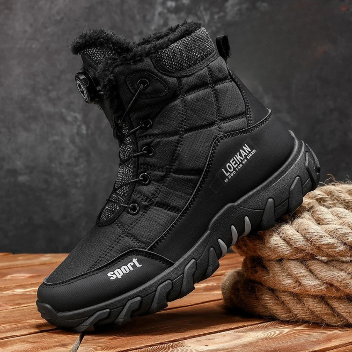 Insulated Water Resistant Men's Snow Boots with Grip Soles
