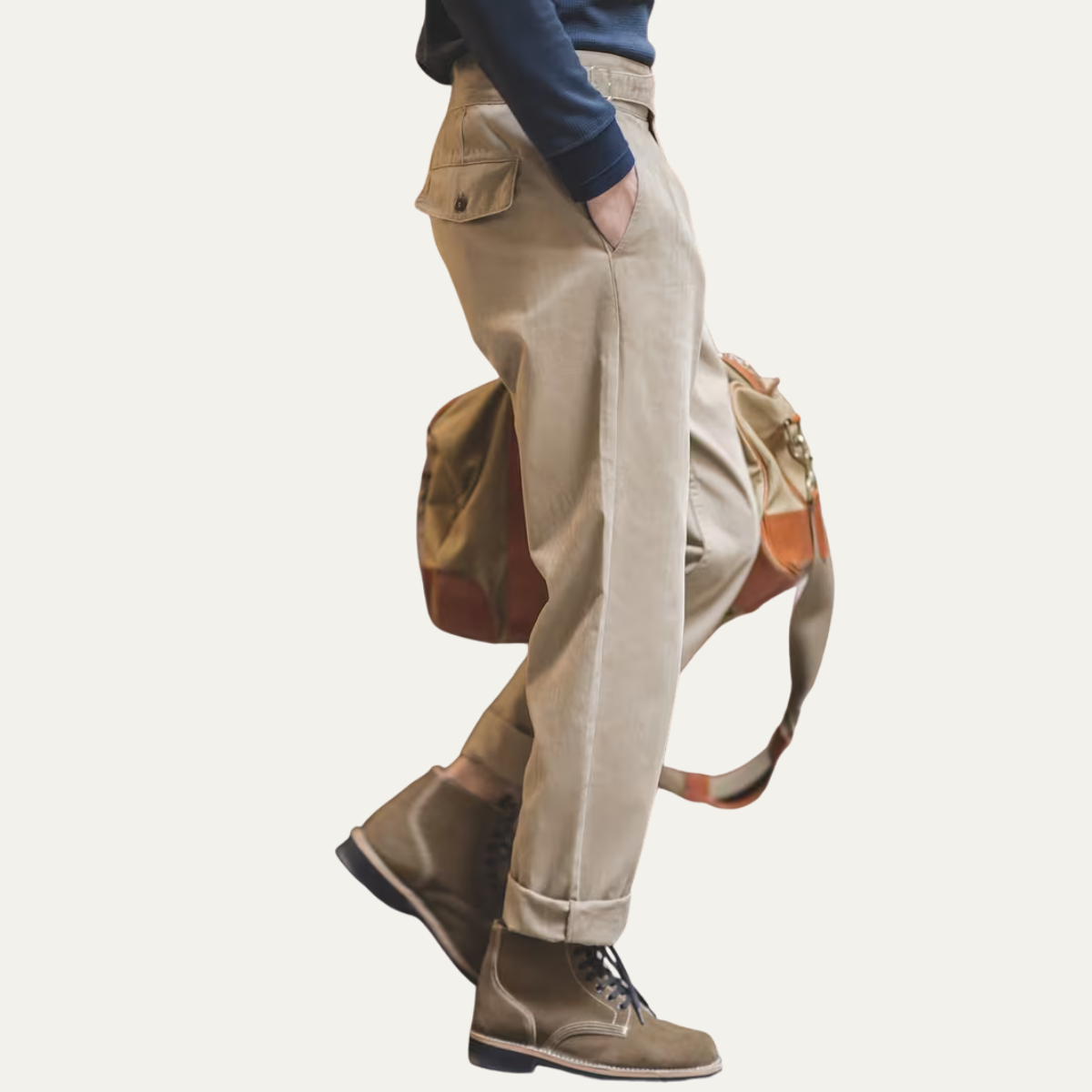 Comfortable Men's Straight Leg Khaki Dress Pants