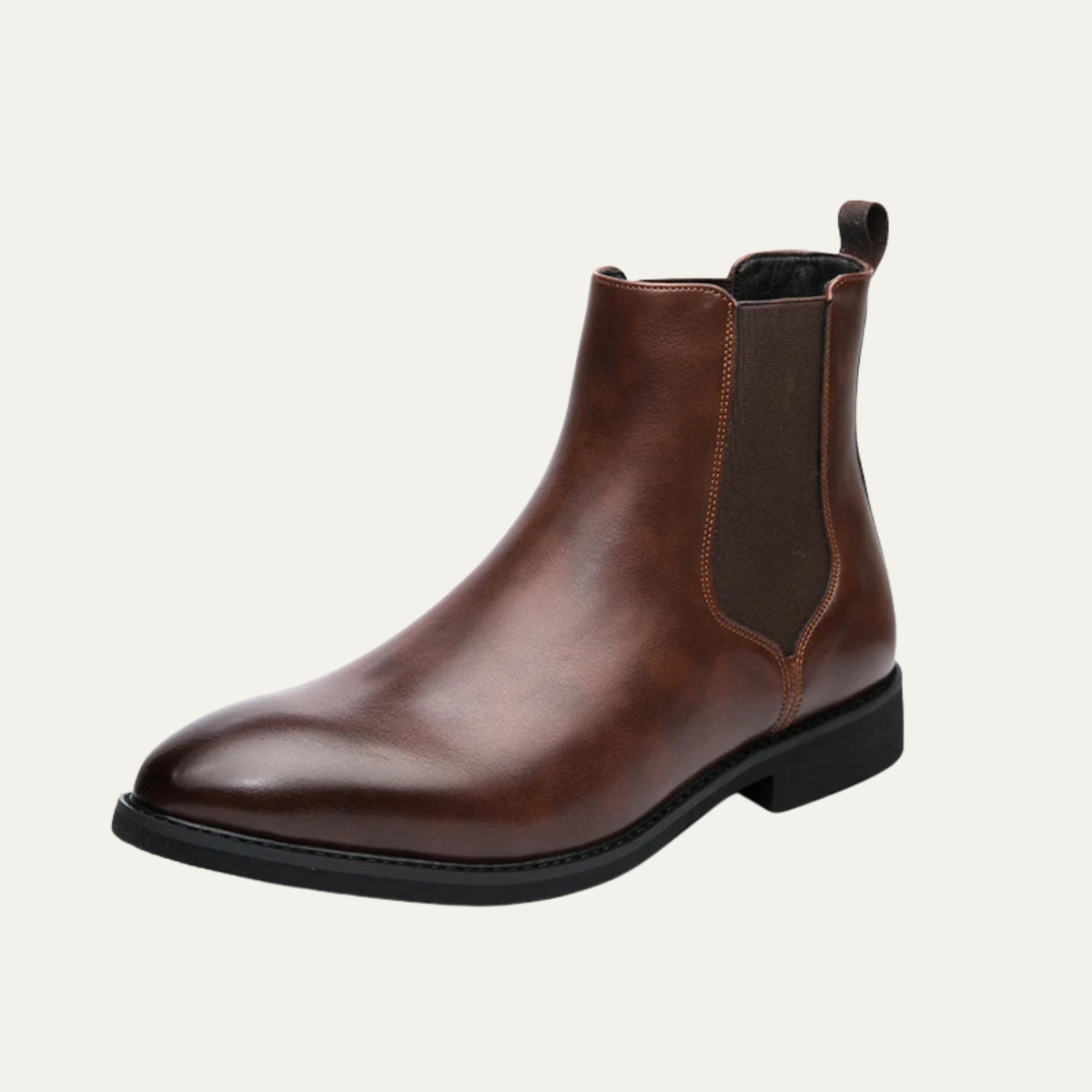 Comfortable Men's Brown Leather Chelsea Boots - Nocini