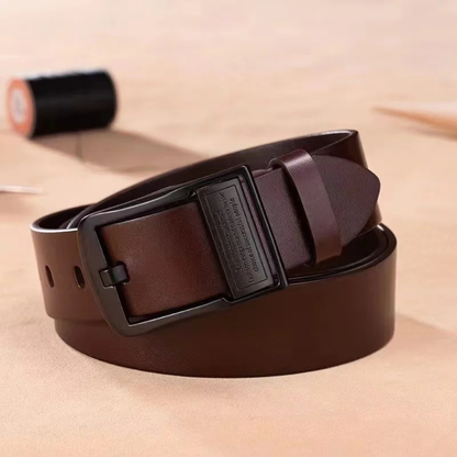 Genuine Leather Men's Classic Pin Buckle Belt