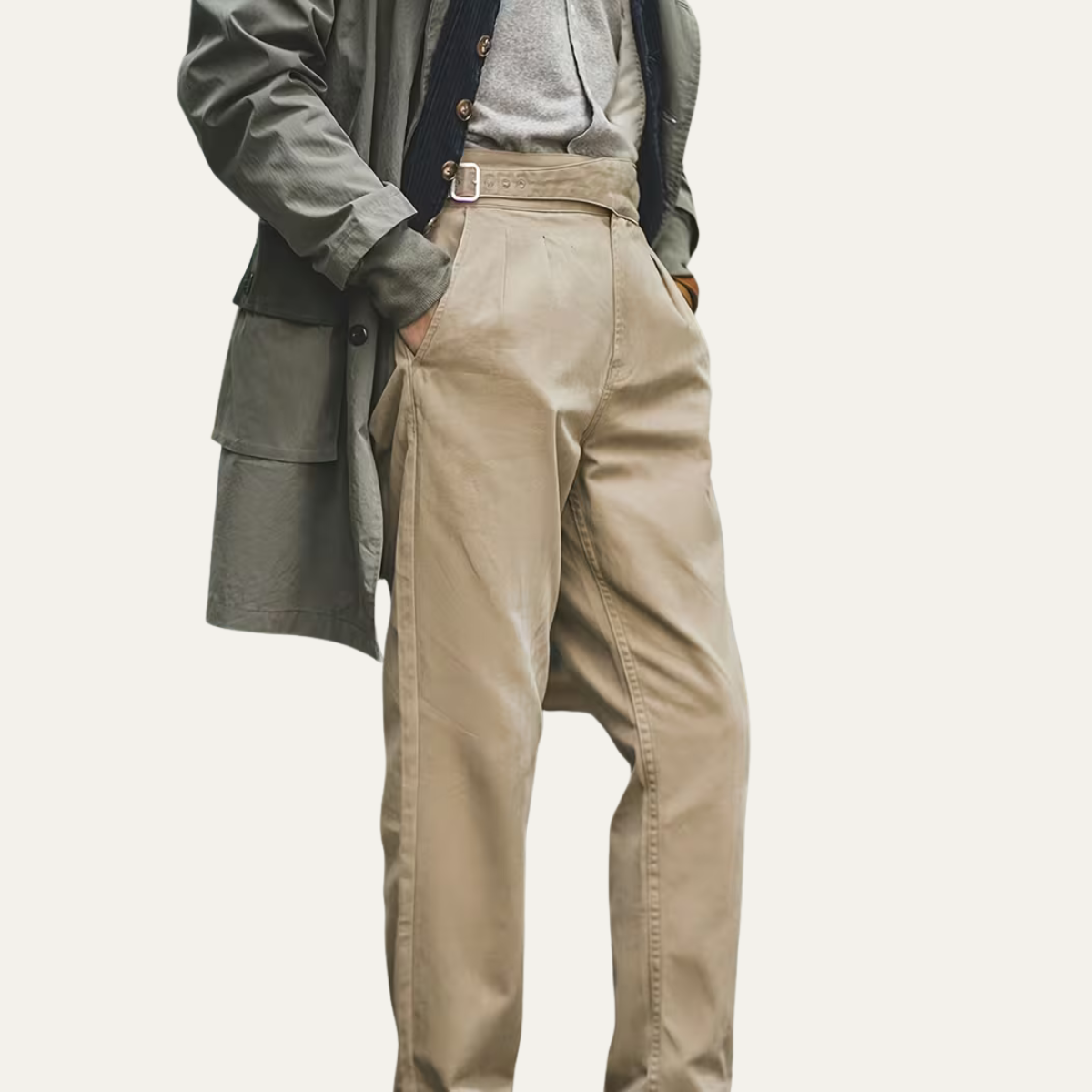 Comfortable Men's Straight Leg Khaki Dress Pants