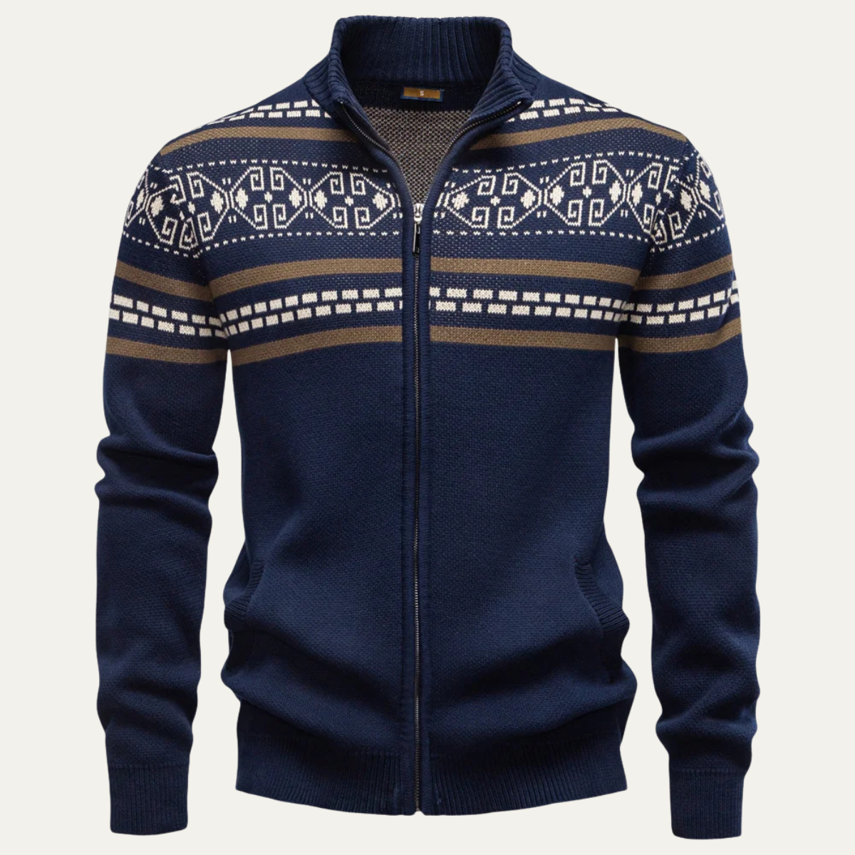 Classic Men's Knitted Zipper Sweater - Nocini
