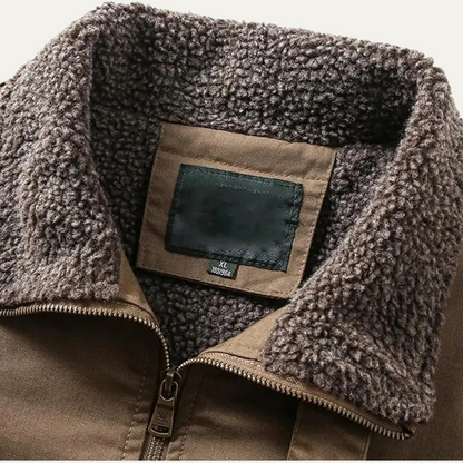 Warm Shearling Lined Men's Winter Bomber Coat