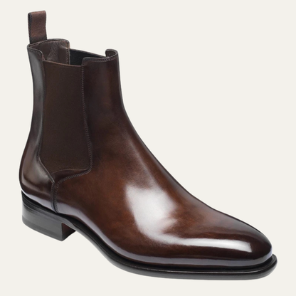Comfortable Men's Brown Leather Chelsea Boots