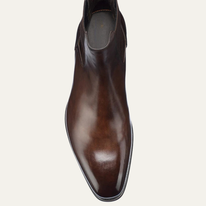 Comfortable Men's Brown Leather Chelsea Boots