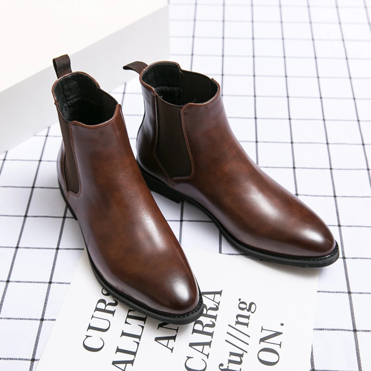 Comfortable Men's Brown Leather Chelsea Boots