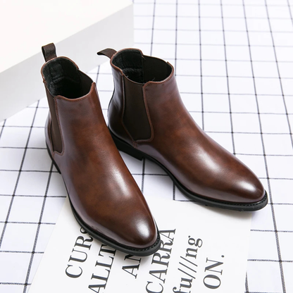 Comfortable Men's Brown Leather Chelsea Boots