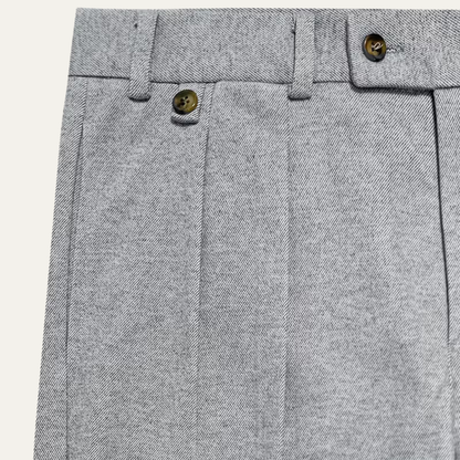 Classic Men's Grey Formal Pleated Trousers