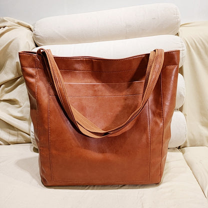 Luxurious Ladies Genuine Leather Tote Bag - Olytrend
