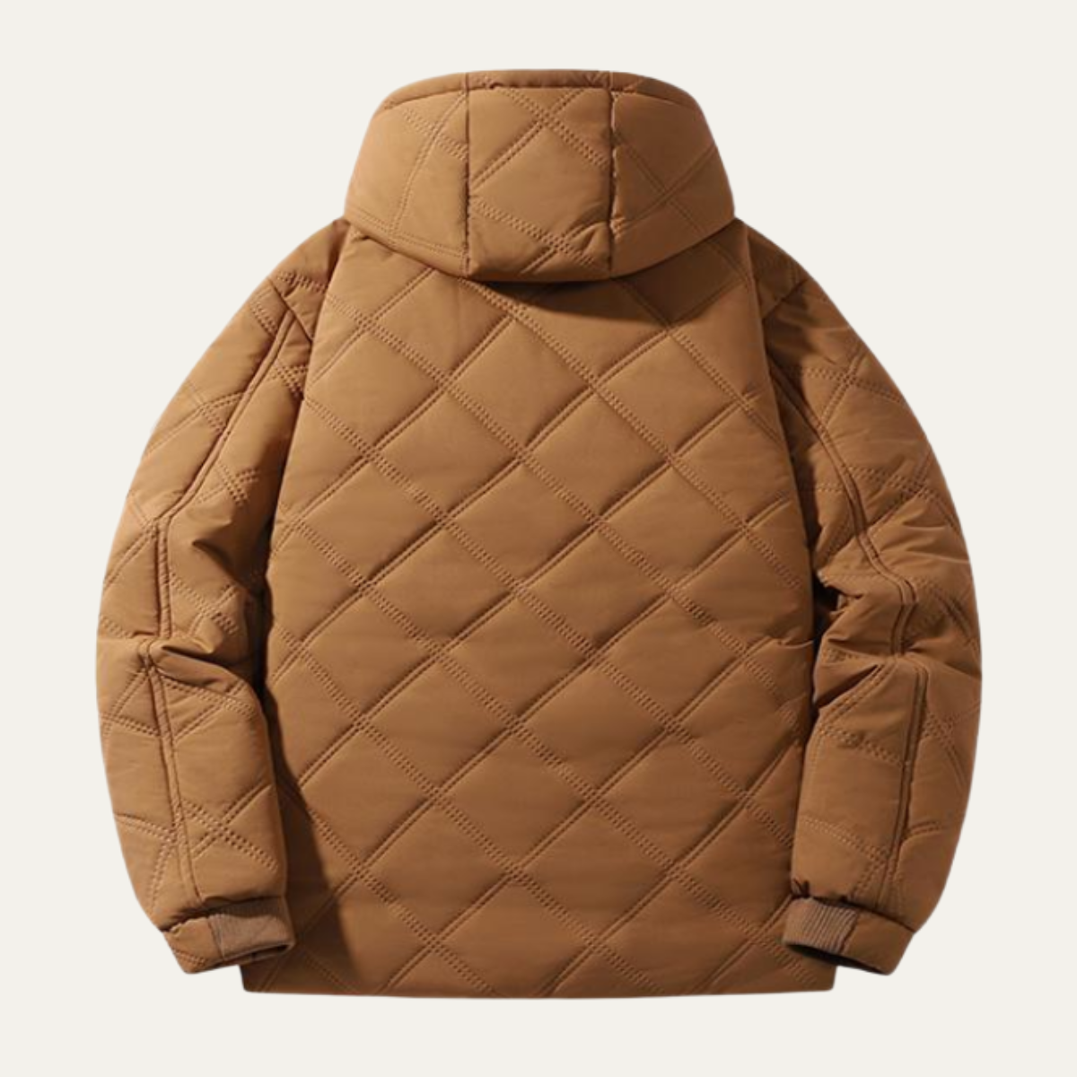Warm Men's Quilted Puffer Coat with Fleece Inside