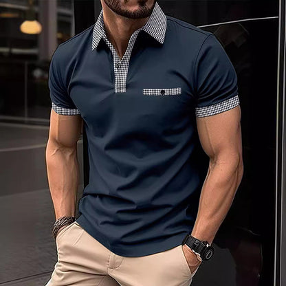 Casual Checkered Men's Polo Shirt