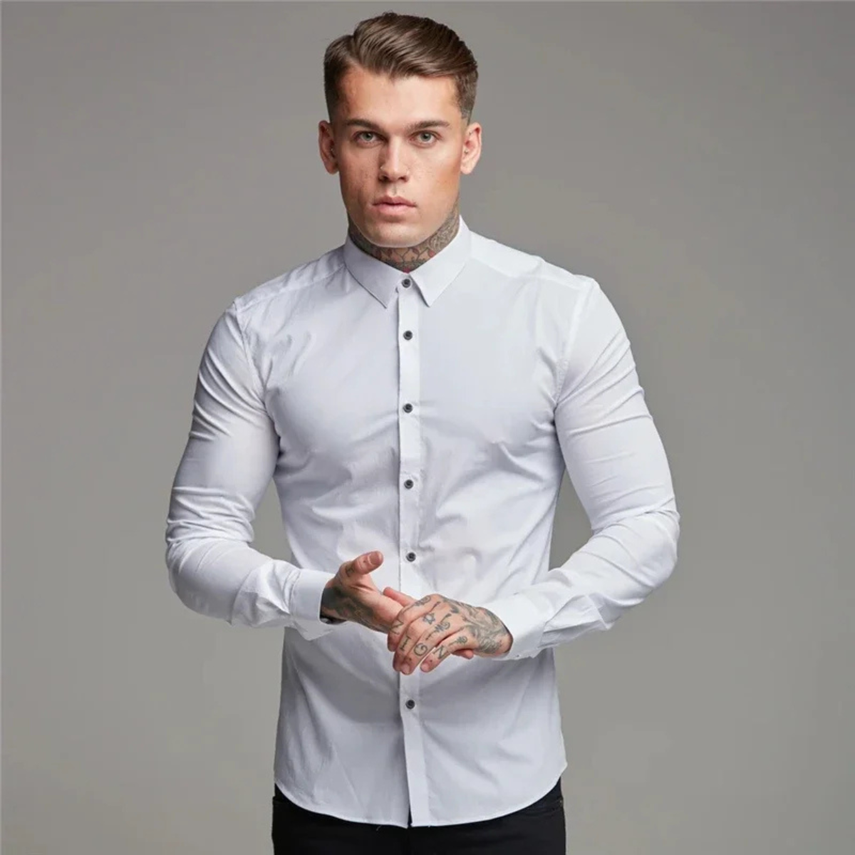 Stylish Mens Slim Fit Casual Dress Shirt