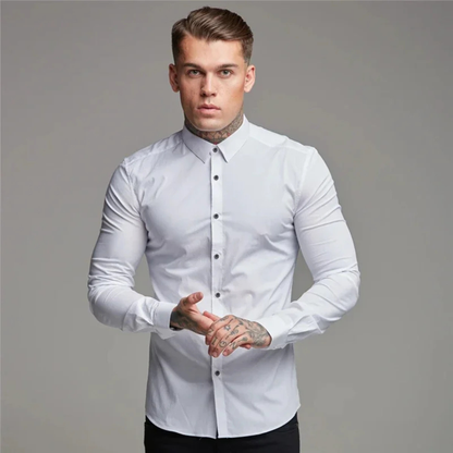 Stylish Mens Slim Fit Casual Dress Shirt