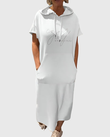 Casual Soft Hooded Sundress for Daily Wear