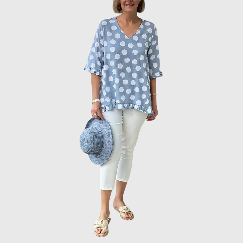 Navy Blue Women's Casual Blouse - Olytrend