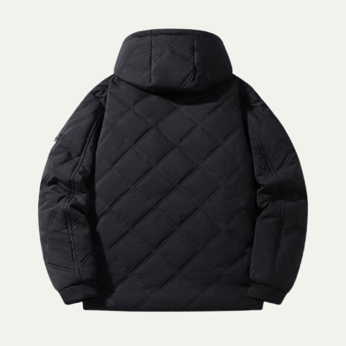 Warm Men's Quilted Puffer Coat with Fleece Inside