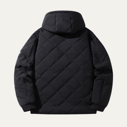 Warm Men's Quilted Puffer Coat with Fleece Inside