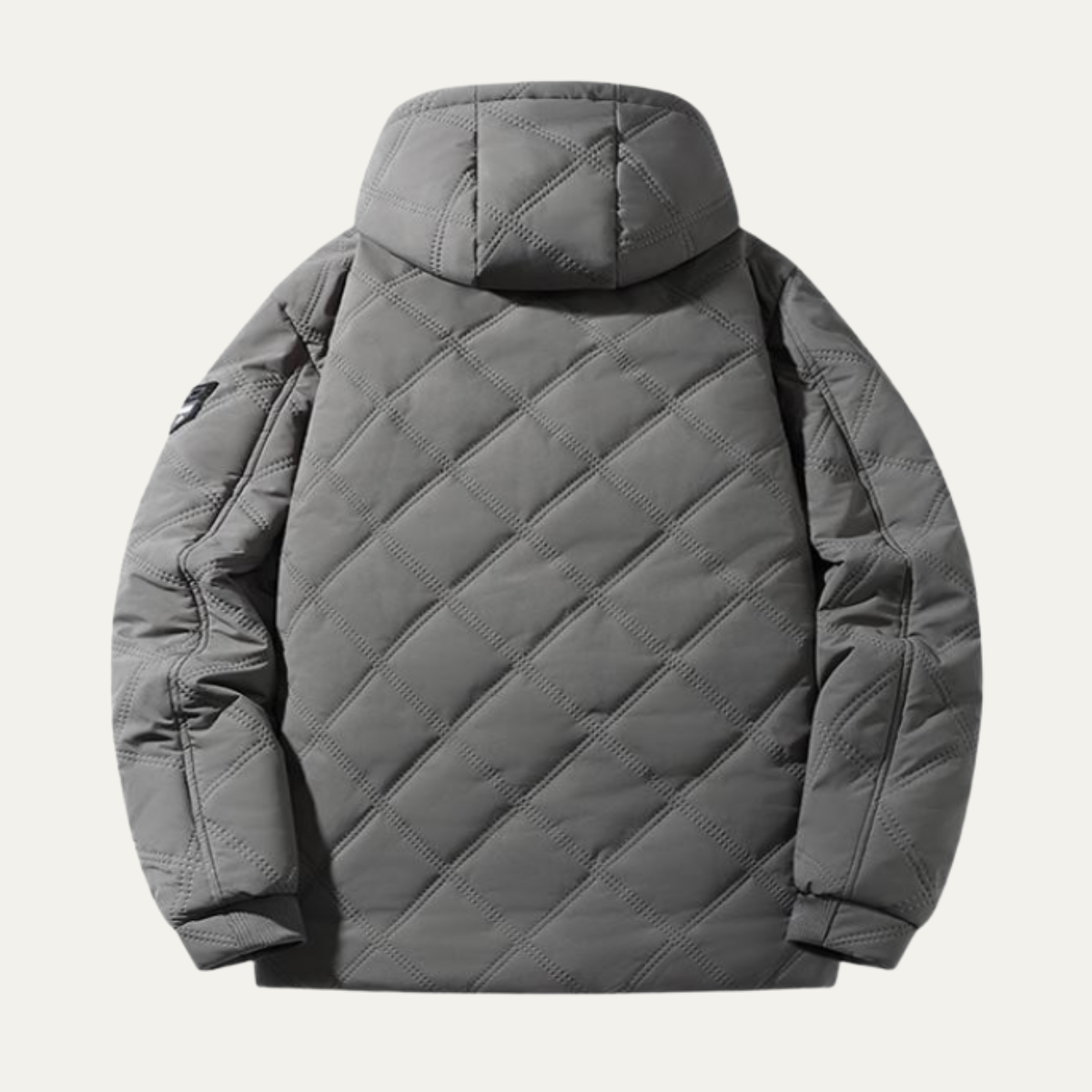 Warm Men's Quilted Puffer Coat with Fleece Inside