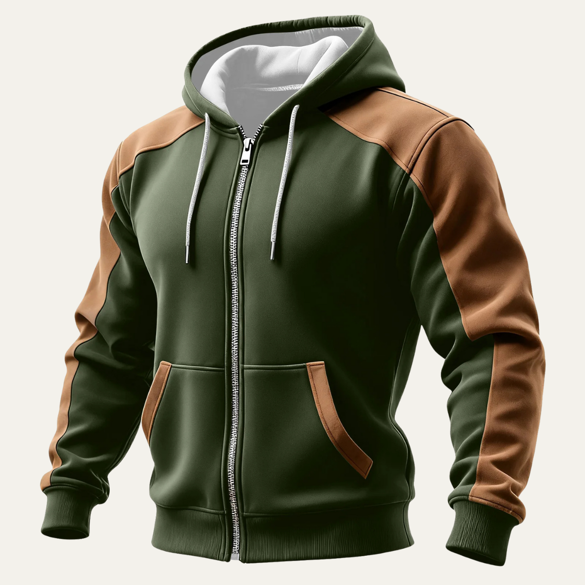 Men's Contrast Zip Hoodie Jacket