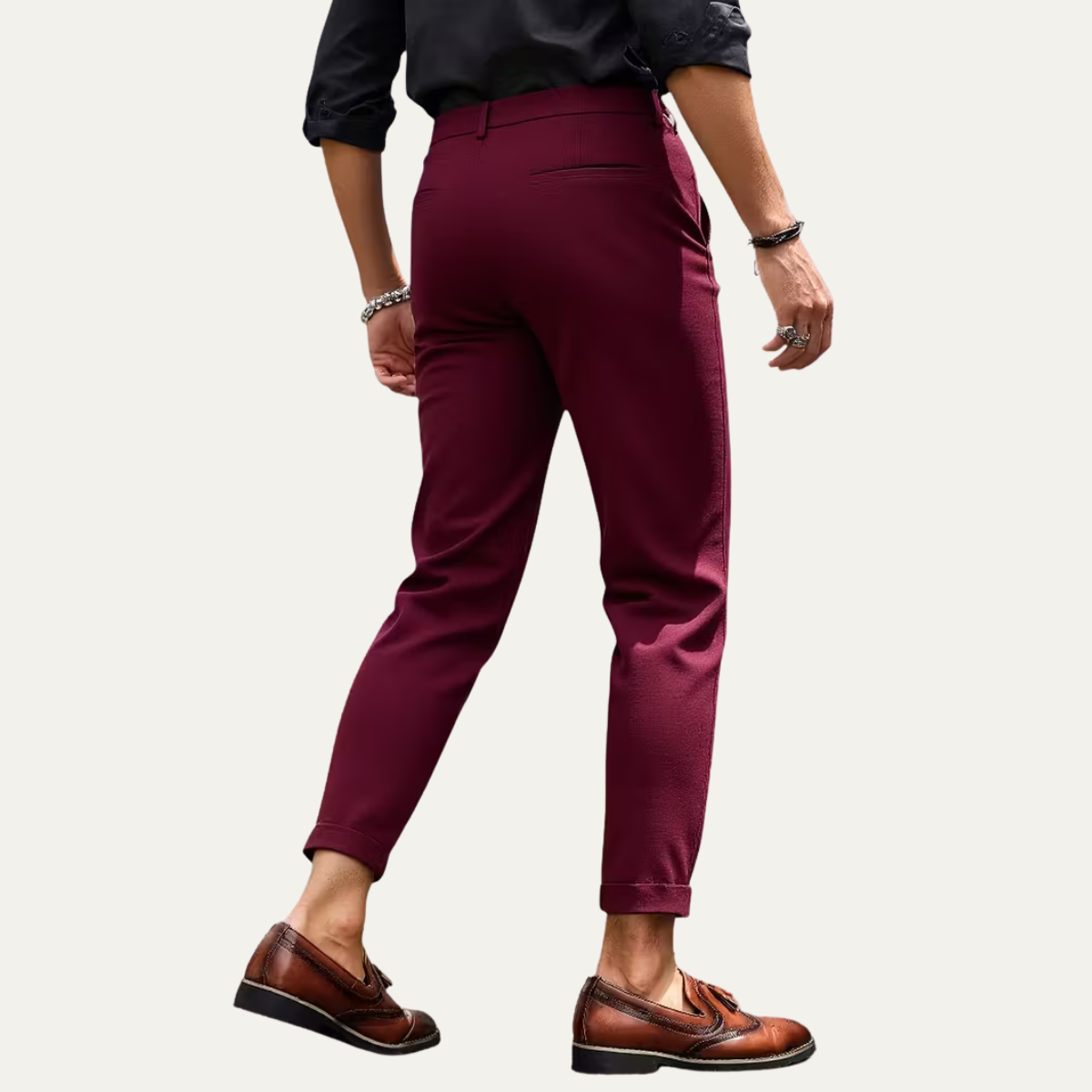 Stylish Men's Slim Fit Dress Pants - Red