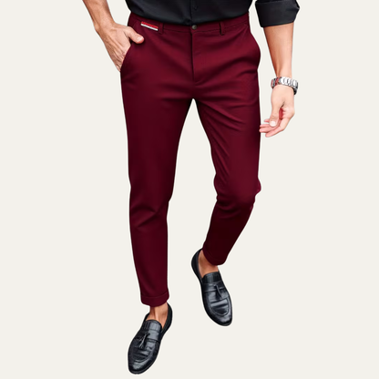 Stylish Men's Slim Fit Dress Pants - Red