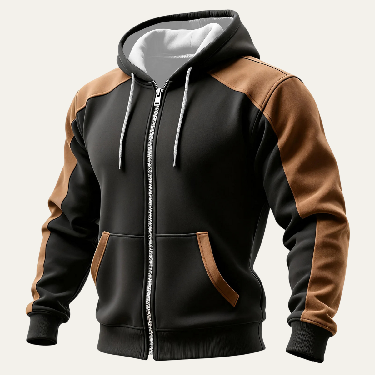 Men's Contrast Zip Hoodie Jacket