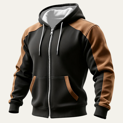 Men's Contrast Zip Hoodie Jacket